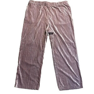 Marc New York Mauve Crushed Velvet Wide Leg Pants Women's Size Extra Large